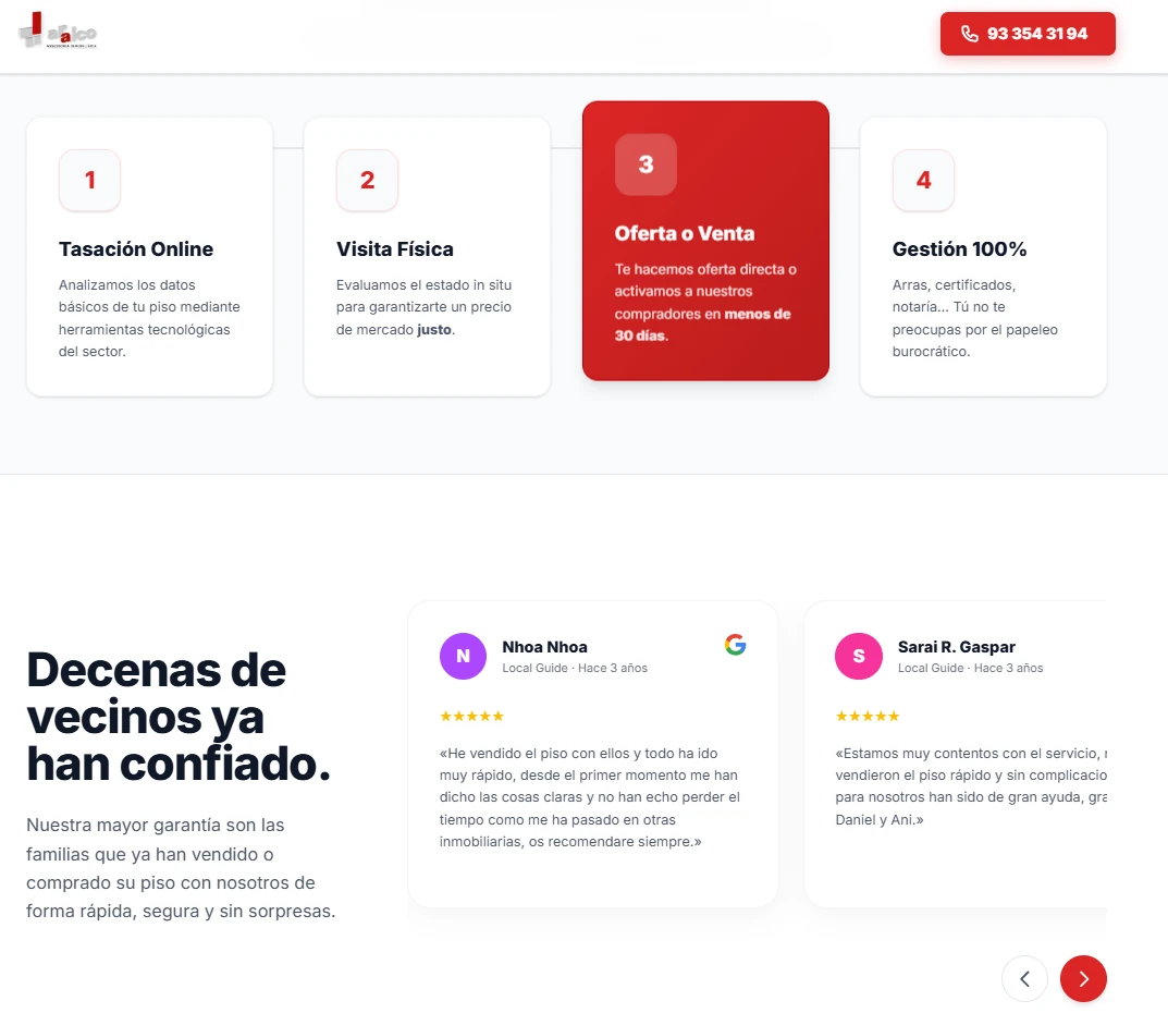 Araico Assessors Landing Page - Unterer Bereich